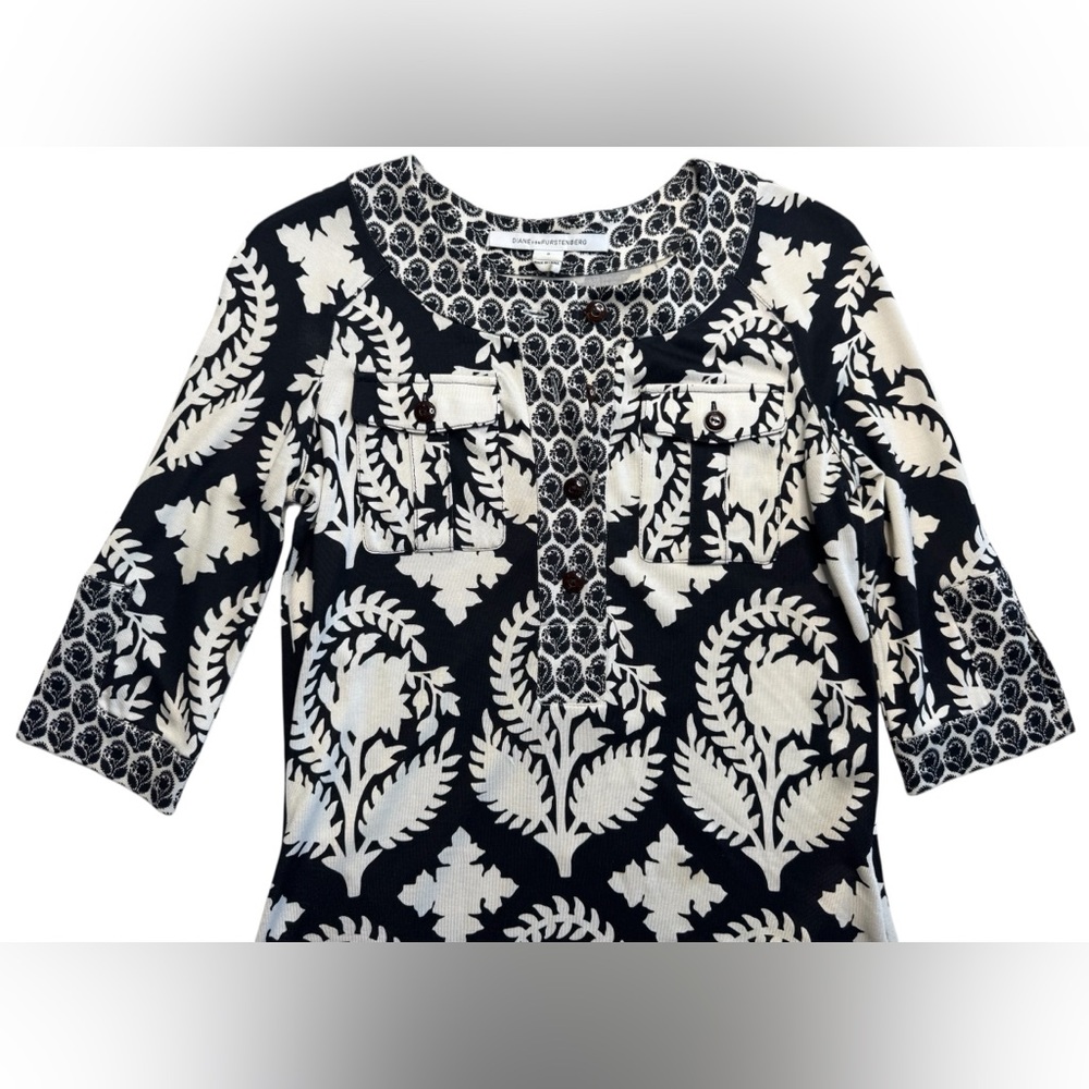 Diane Von Furstenberg Sadie Indian Brocade Floral Stamp Mini Dress Womens 0 - Picture 4 of 15